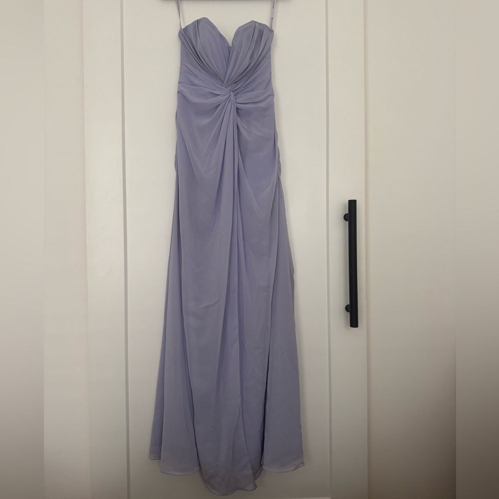 Mori Lee Lavender Twist-Front Maxi Gown